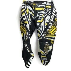 Shift Faction Motocross Dirt Bike Pants‎ Mens 36 Black Yellow Zebra ATV MX